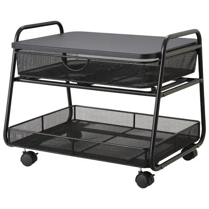 Special Offer Safco Onyx Under Desk Machine Stand - Machine Stand, Under-Desk, Mobile, 21 x 16 x 17-1/2 Inches, Black